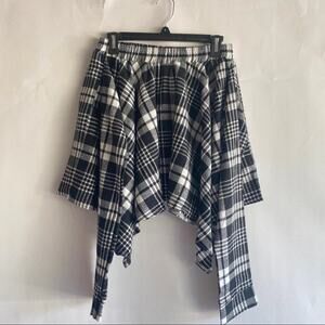 Aceshin Women’s Skirt Black & White Check Small Pull On Elastic Classic Style